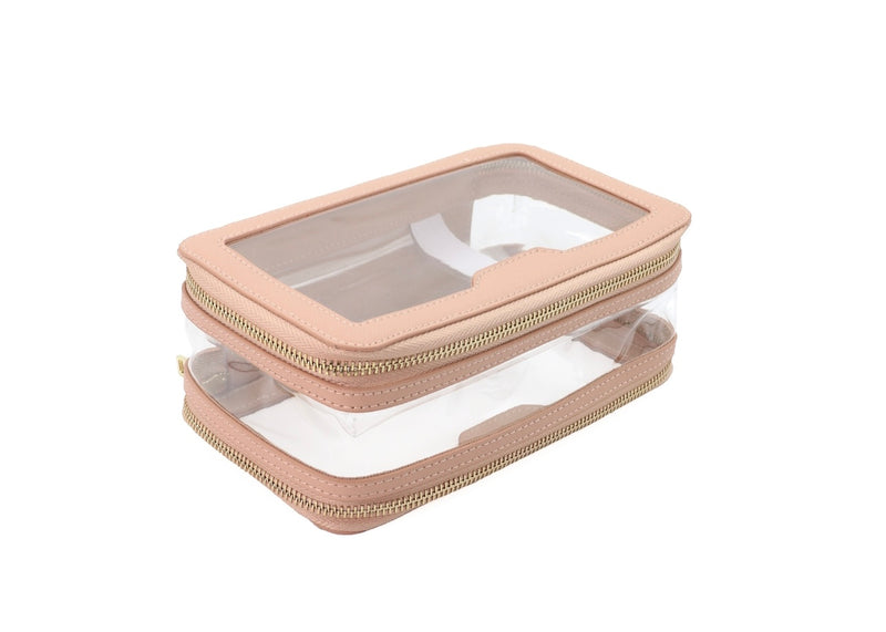 Clear Makeup Bag in Nude